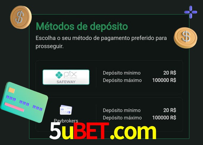 O cassino 5ubet.com oferece uma grande variedade de métodos de pagamento